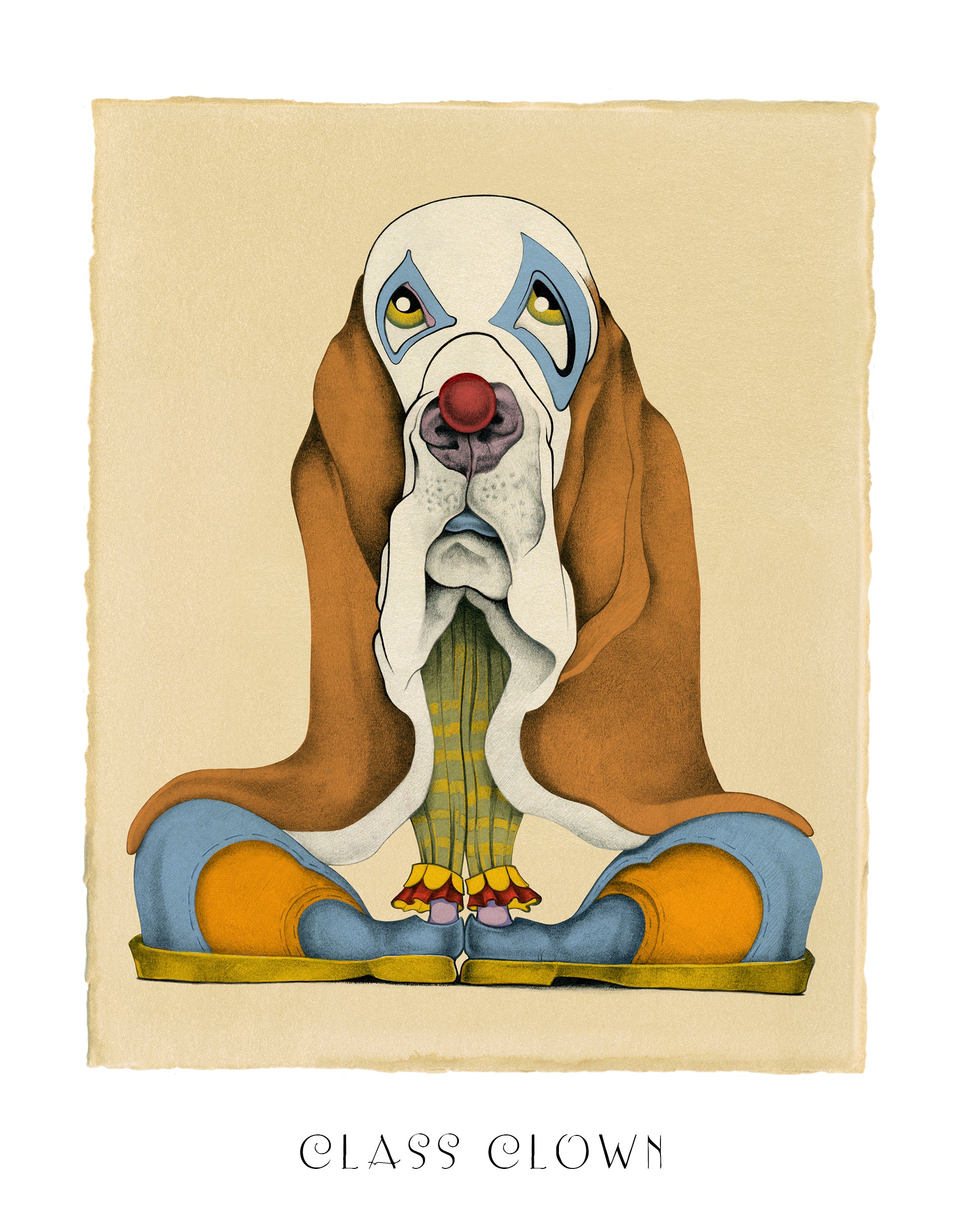 lass Clown whimsical 11x14 art print by NORMIEHEAD. 